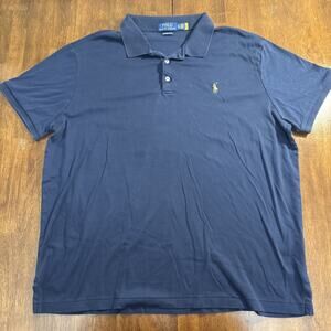 Polo Ralph Lauren Custom Slim Fit Polo Shirt Blue Short Sleeve XL 185/104A